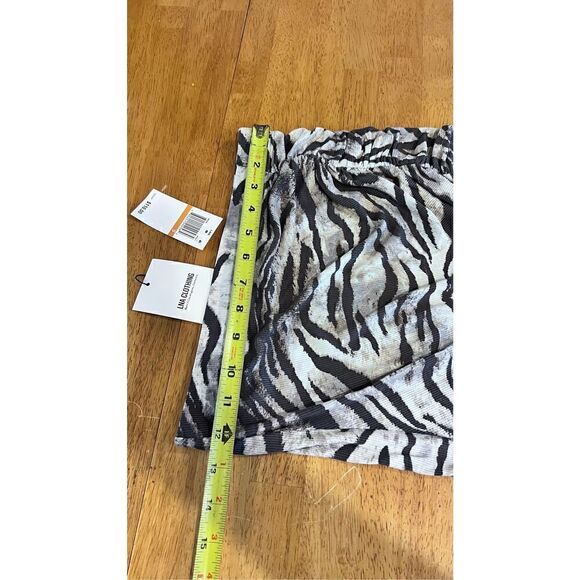 LNA Women's Zebra Print Ruched Side Ribbed Mini Skirt Gray Size Small NWT P1-212 - Picture 9 of 12